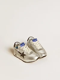 Marathon Young silver nylon with black star and leather heel tab