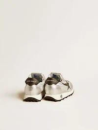 Marathon Young silver nylon with black star and leather heel tab