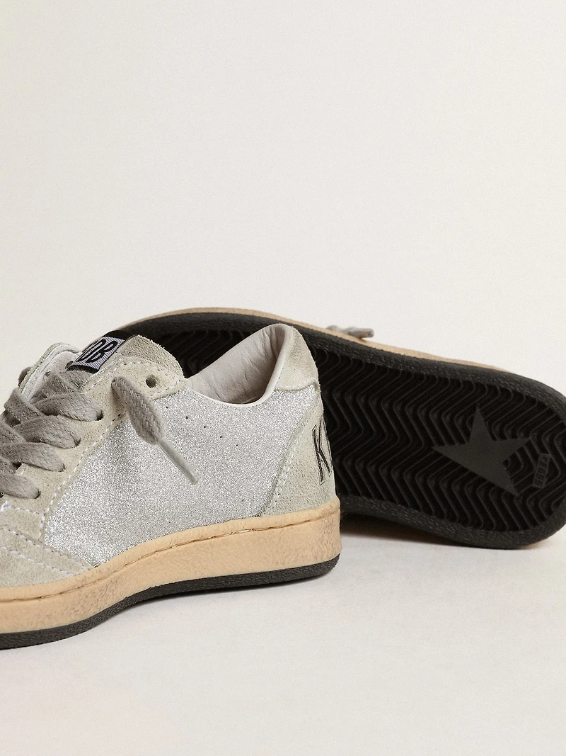 Ball Star Young glitter with ice-gray suede inserts