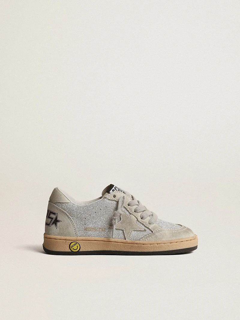 Ball Star Young glitter with ice-gray suede inserts
