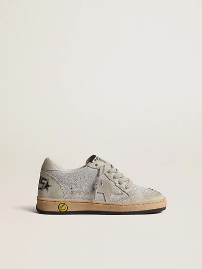 Ball Star Young glitter with ice-gray suede inserts