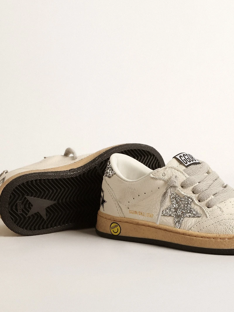 Ball star Young nappa with silver glitter and heel tab