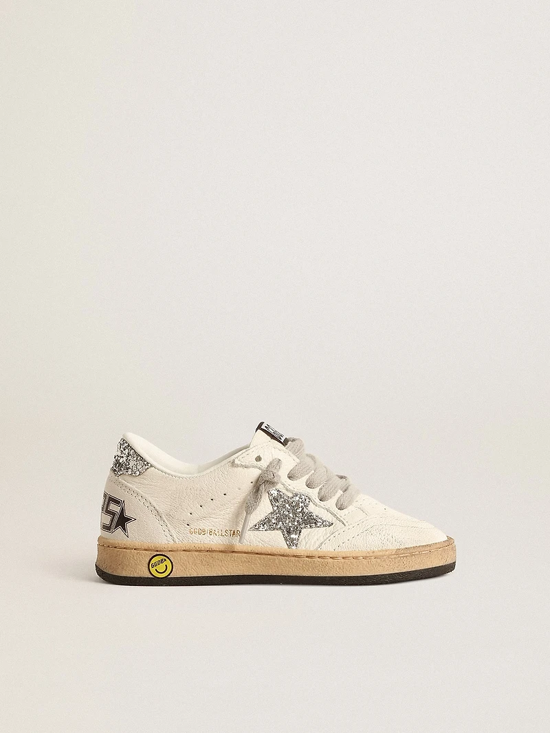 Ball star Young nappa with silver glitter and heel tab
