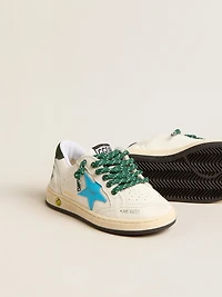 Young Ball Star with turquoise star and green suede heel tab