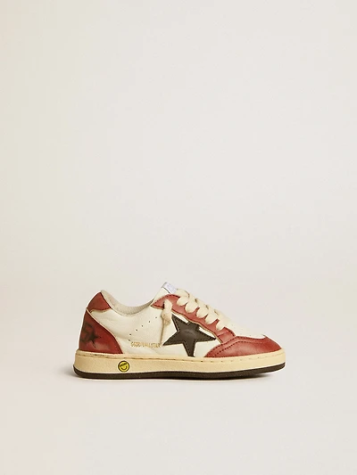 Ball star Young nappa with black and red leather inserts