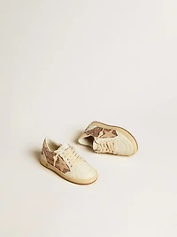 Ball star Young glitter and nappa with leather heel tab