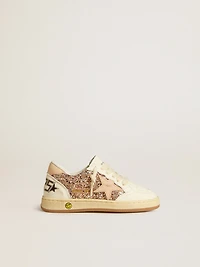 Ball star Young glitter and nappa with leather heel tab