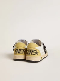 Ball star Young white nappa with dark green suede inserts and black