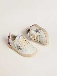 Young Ball star with silver glitter and pink heel tab