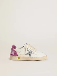 Young Ball star with silver glitter and pink heel tab