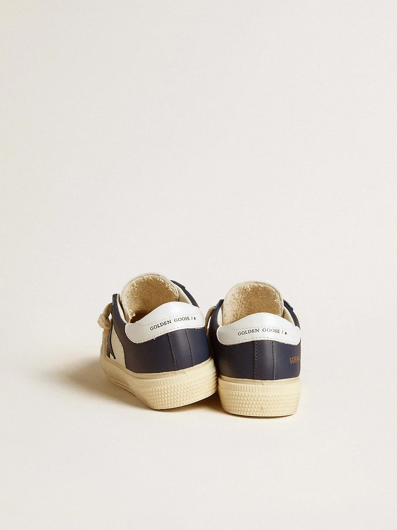 May Young white and blue leather with star heel tab