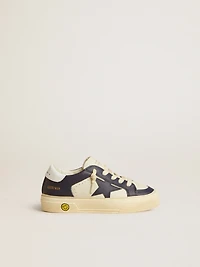 May Young white and blue leather with star heel tab