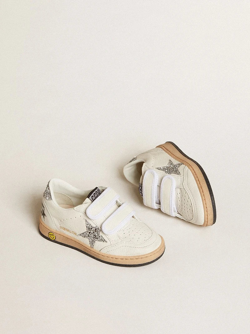Young Ball star nappa with silver glitter and heel tab