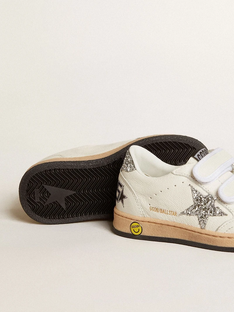 Young Ball star nappa with silver glitter and heel tab
