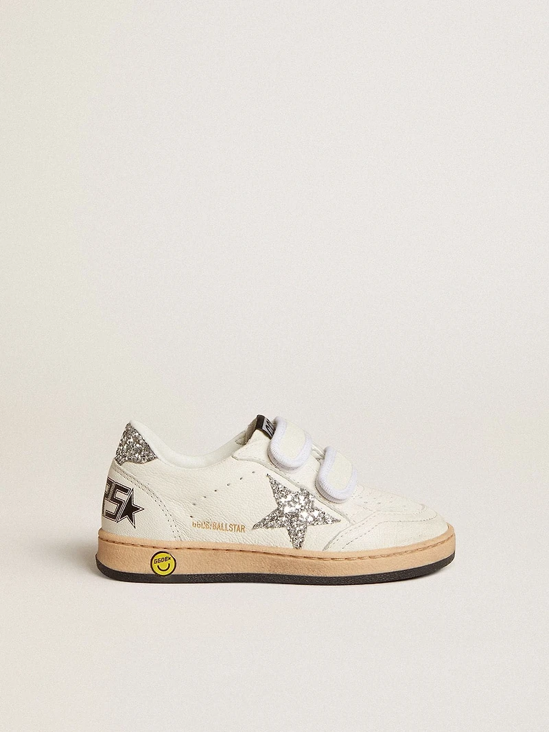 Young Ball star nappa with silver glitter and heel tab