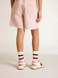 Ball star Young nappa with and pink suede heel tab