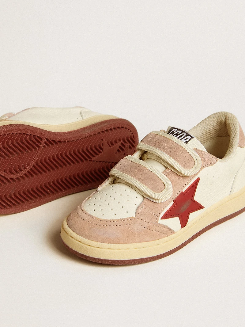 Ball star Young nappa with and pink suede heel tab