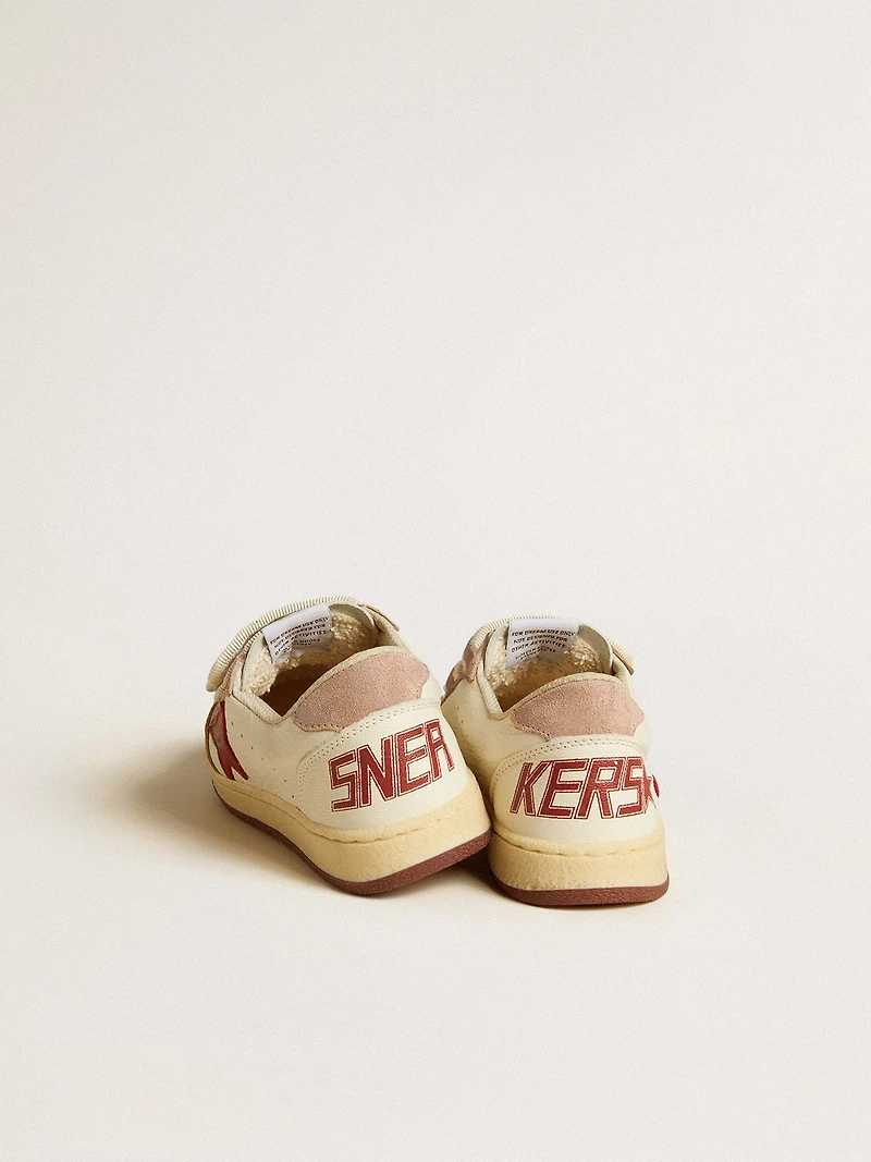 Ball star Young nappa with and pink suede heel tab