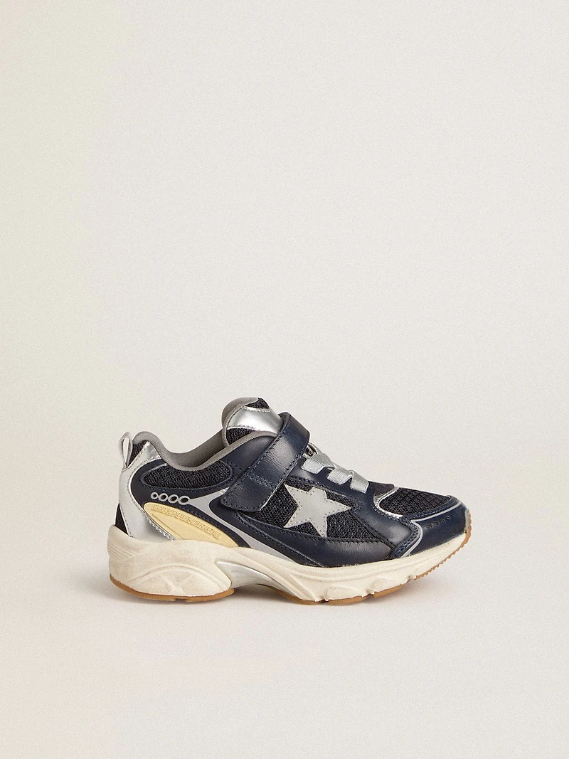 Young Lightstar blue leather and mesh with gray star