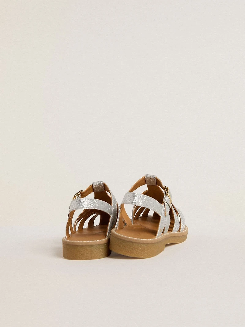 Maxime Young sandals silver micro-glitter