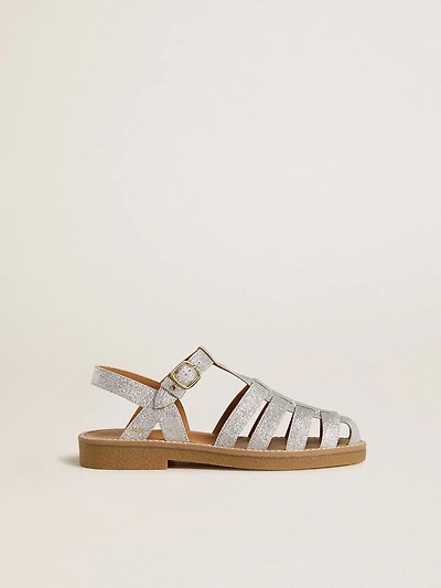 Maxime Young sandals silver micro-glitter