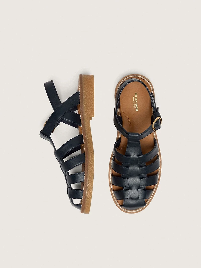 Young Maxime sandals navy-blue leather