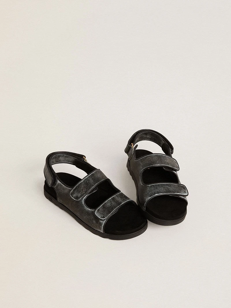 Noa Young sandals distressed black leather