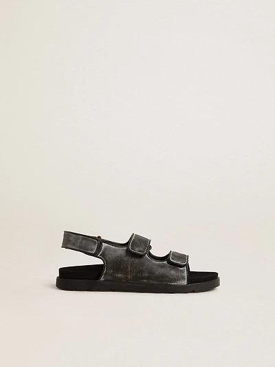 Noa Young sandals distressed black leather