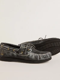 Young Cruise loafer black distressed leather
