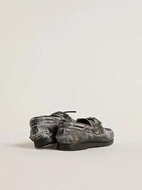 Young Cruise loafer black distressed leather