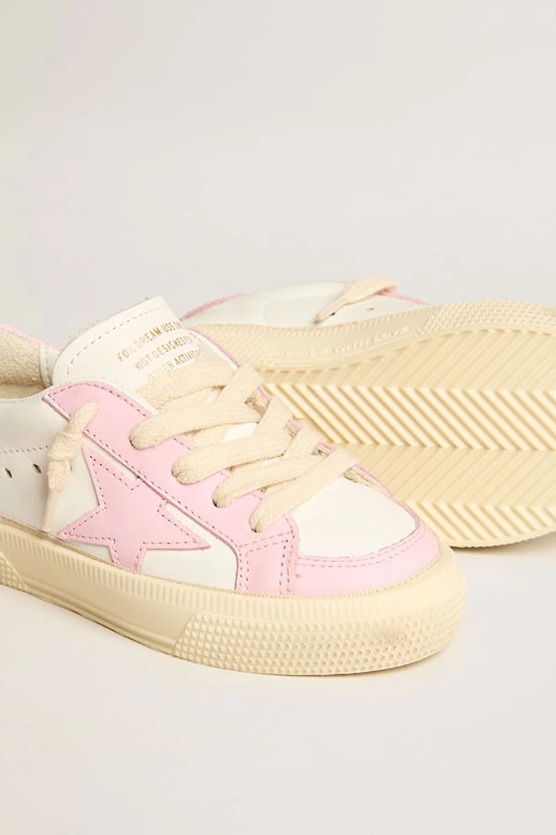 May Teen in white and pink leather with pink leather star