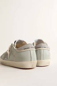 Women’s baby-blue nappa Super-Star with grey leather star and heel tab