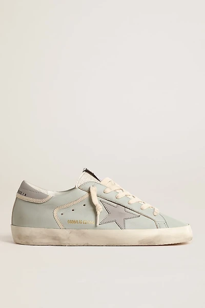 Women’s baby-blue nappa Super-Star with grey leather star and heel tab
