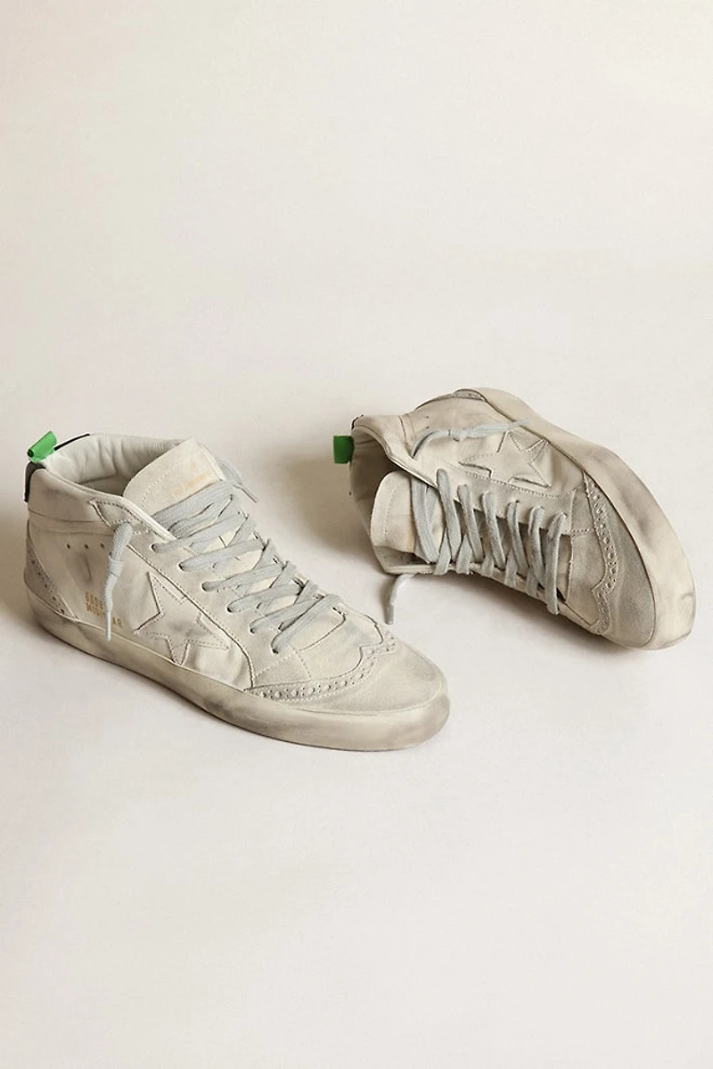 Women’s Mid-Star with white leather star and gray suede inserts