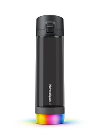 HidrateSpark PRO Tritan Plastic – 24 oz. Smart Water Bottle + Bonus Straw Lid – Black