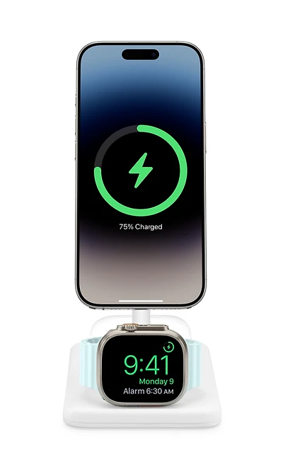 Twelve South HiRise 3 Deluxe 3-in-1 Wireless Charging Stand - White