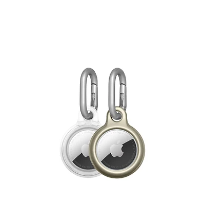 Tech21 EvoPop Case for AirTag (2 pack) – Gold & Clear