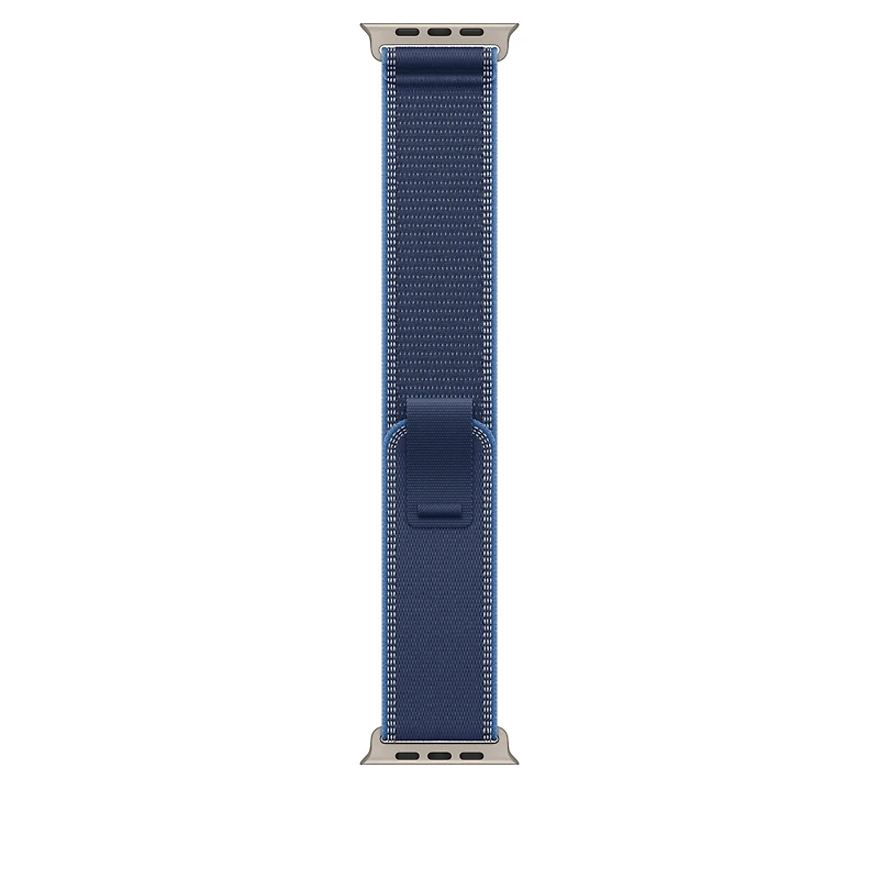 49mm Blue/Bright Blue Trail Loop – S/M - Natural Titanium Finish