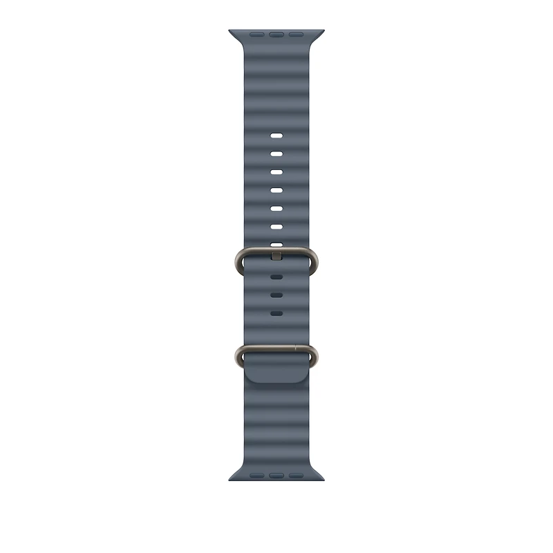 49mm Anchor Blue Ocean Band - Natural Titanium Finish