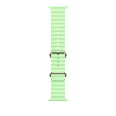 49mm Neon Green Ocean Band - Natural Titanium Finish