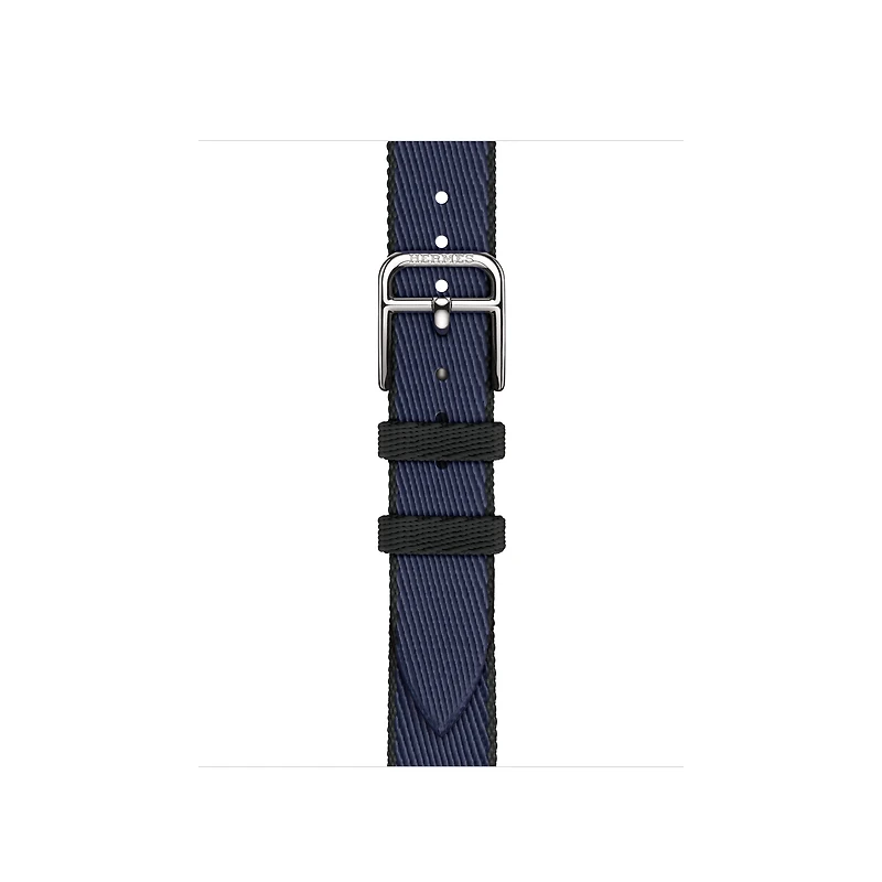 Apple Watch Hermès - 42mm Navy/Noir Twill Jump Attelage Single Tour
