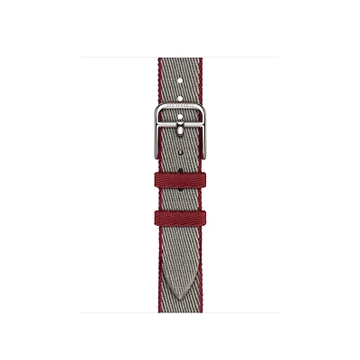 Apple Watch Hermès - 42mm Gris Meyer/Rouge Grenat Twill Jump Attelage Single Tour