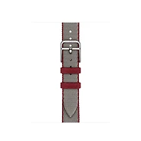 Apple Watch Hermès - 42mm Gris Meyer/Rouge Grenat Twill Jump Attelage Single Tour