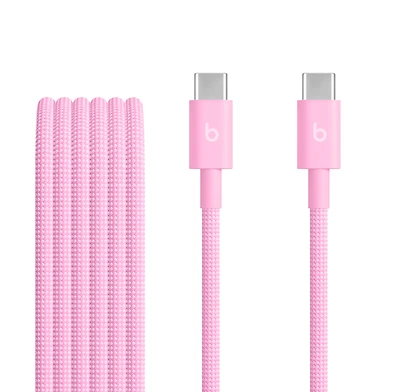 Beats USB‑C to USB‑C Woven Cable (1.5 m / 5 ft.) – Power Pink