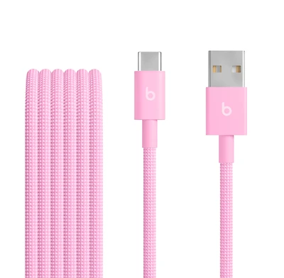 Beats USB-A to USB-C Woven Cable (1.5 m / 5 ft.) – Power Pink