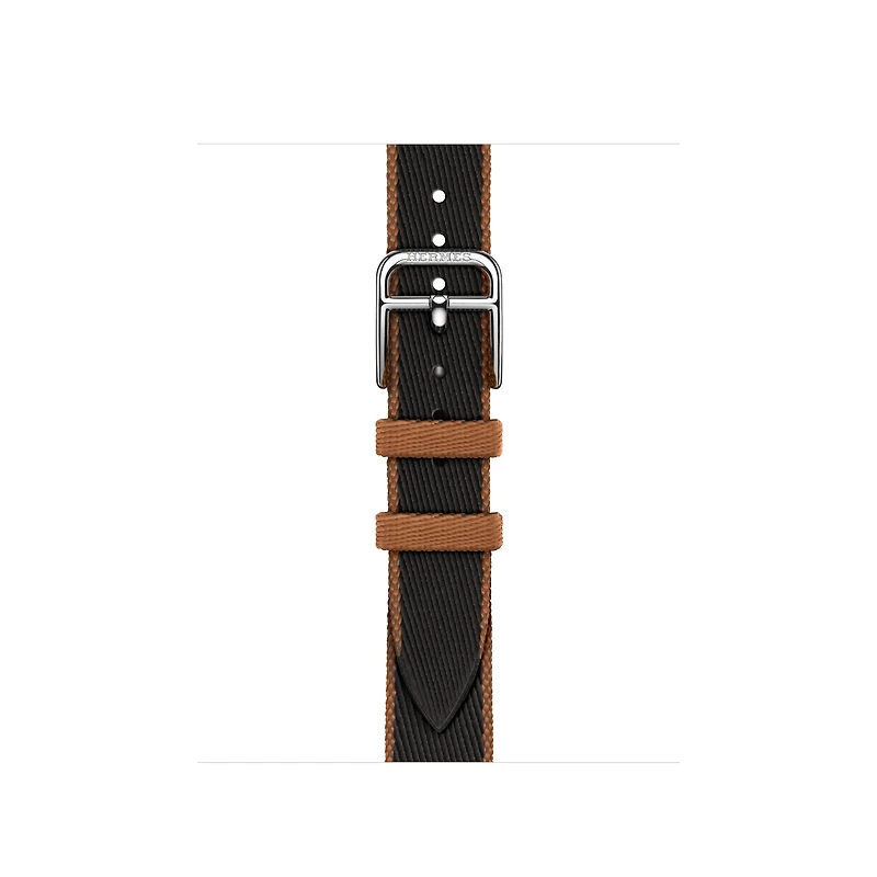 Apple Watch Hermès - 42mm Noir/Gold Twill Jump Attelage Single Tour