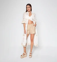 WOMEN'S 3/4 SLEEVE KIMONO