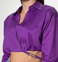 WOMEN'S LONG SLEEVE CROP TOP