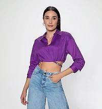 WOMEN'S LONG SLEEVE CROP TOP