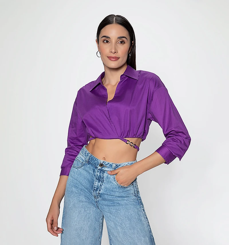 WOMEN'S LONG SLEEVE CROP TOP